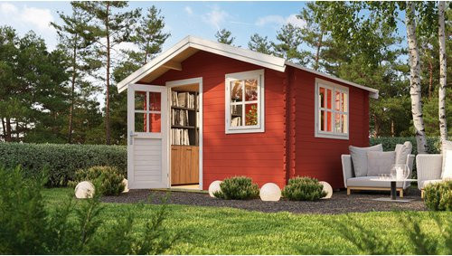Mr. GARDENER Gartenhaus Spree aus Holz in Rot, B/H/T: 339,6 x 245 x 363 cm - Bild 1