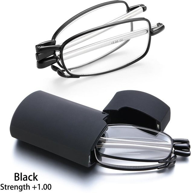 Mingbo Lesebrille, Unisex, Vollrand, Metall, rechteckig, grau, black - Bild 1