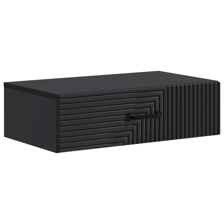 vidaXL Wandmontierter Beistelltisch in Schwarz, modern und rechteckig, B/T/H: 59 x 34,5 x 17 cm - Bild 2