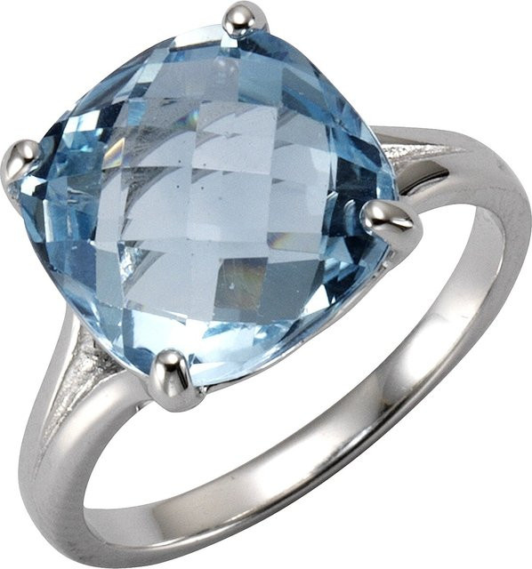 Zeeme Gemstones Ring 925 Silber, Blautopas, Damen, 12mm - Bild 1