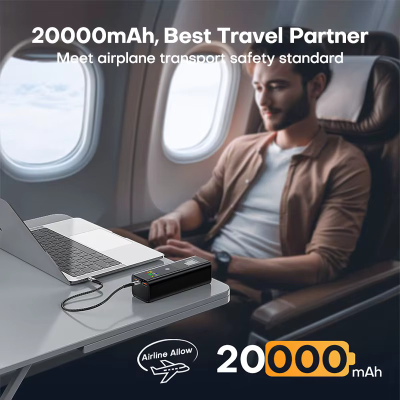 QOOVI Powerbank 20000mAh mit 100W PD Schnellladefunktion in Schwarz - Bild 6