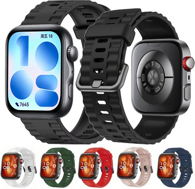 Uhrenarmband Silikon, Schwarz, für Huawei Watch Fit 5/4Pro/3 - Bild 1