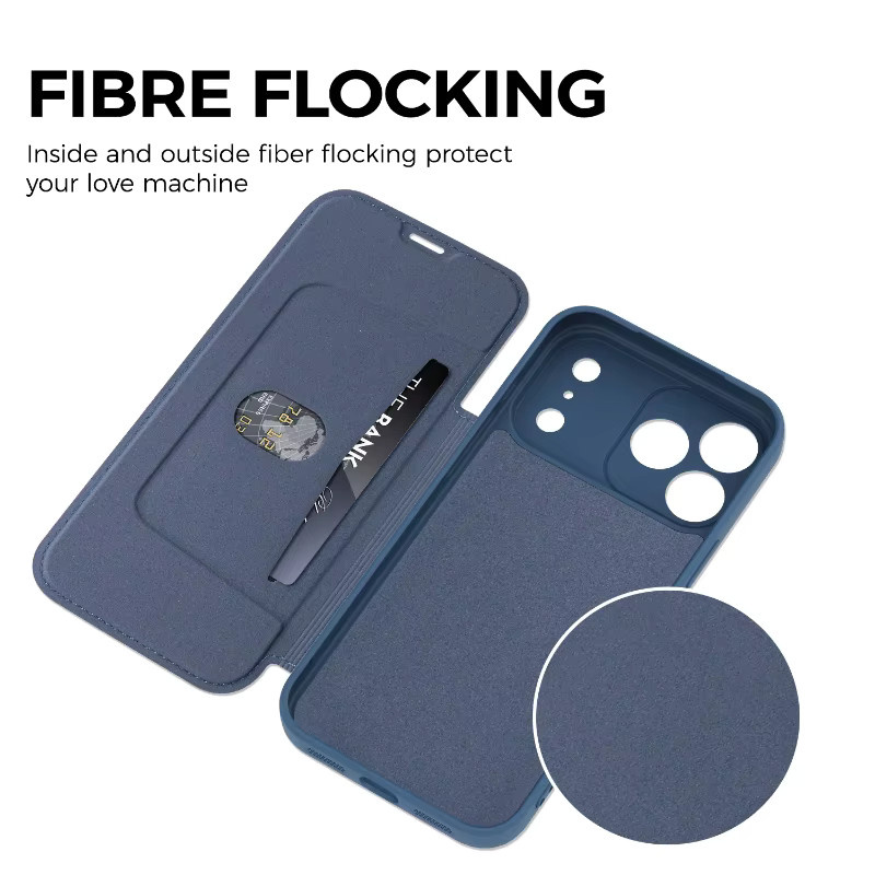 Silikon Flip Case mit Kartenfach für Apple iPhone 17 16 15 14 13 12 Pro Max Plus in Purple - Bild 2