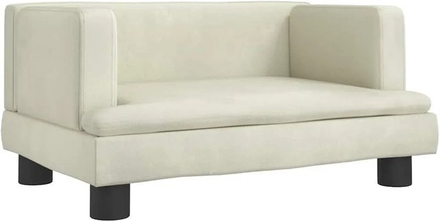 vidaXL Kindersofa in Beige aus Samt, B/T/H: 60 x 40 x 30 cm - Bild 1