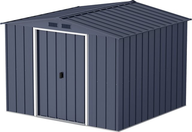Duramax Metall Gartenhaus in Anthrazit mit Schiebetüren, B/H/T: 262 x 191 x 234 cm - Bild 1