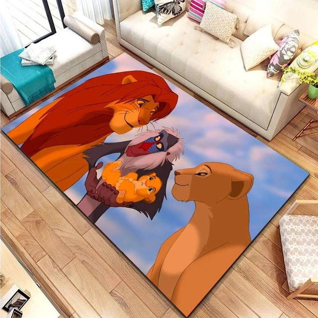 Verspielter Teppich im Savannen-Stil mit Tier-Motiven für Kinderzimmer und Wohnzimmer, mehrfarbig, B/T: 120 x 160 cm - Bild 1