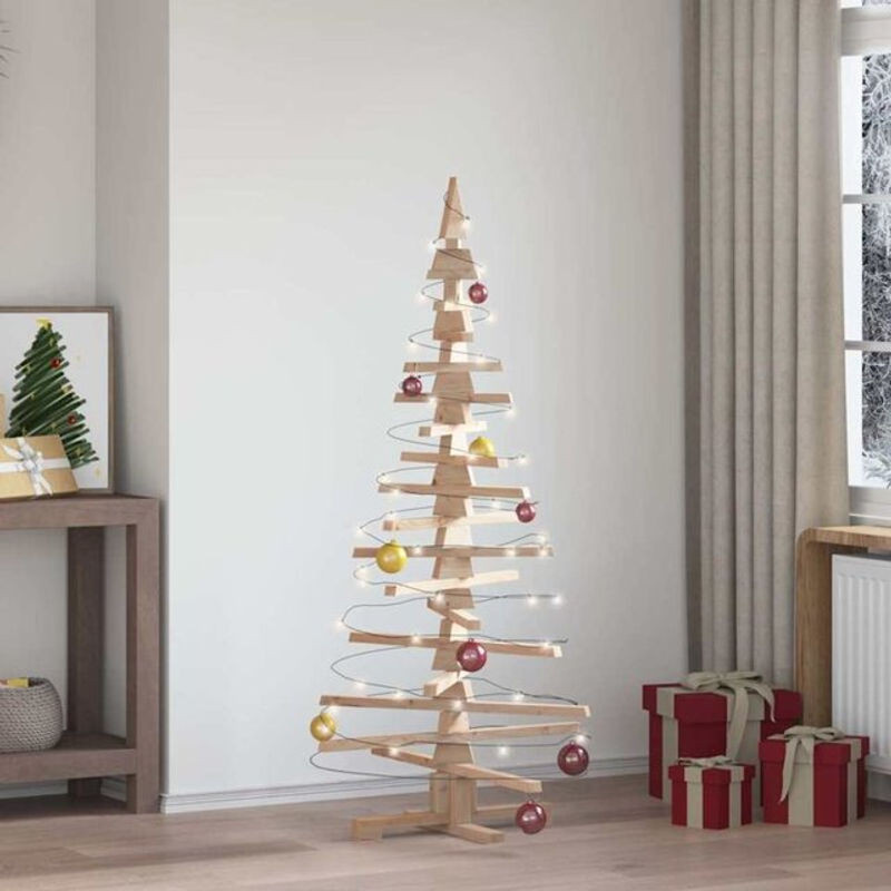 vidaxl Weihnachtsbaum aus Massivholz Kiefer in Braun, 150 cm Höhe - Bild 1
