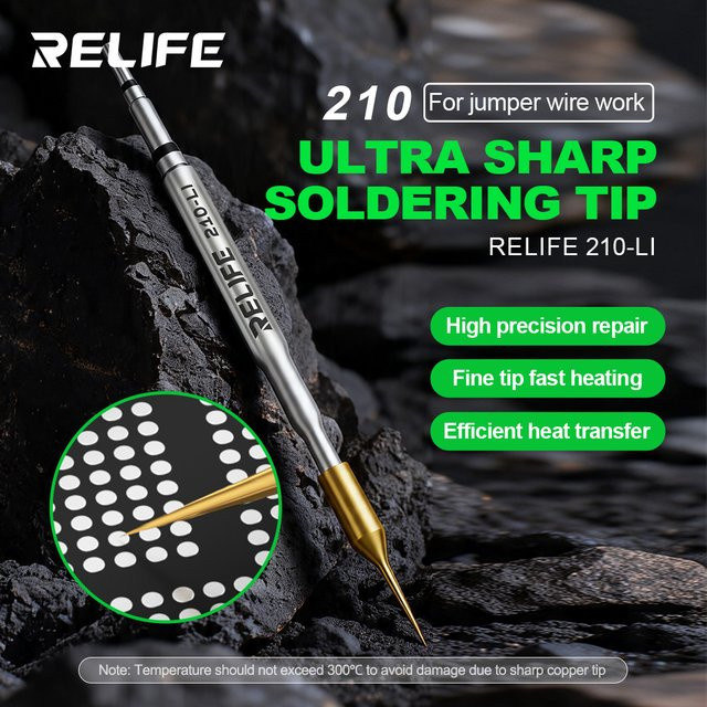 RELIFE 210-LI Reinkupfer-Lötspitze mit Schnellheizfunktion für Handy-Bildschirmreparaturen und Jumper-Kabel - Bild 1