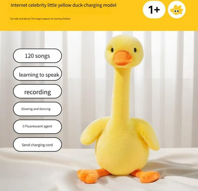 Linyi toy Tanzende Ente, Elektrisches Enten-Stofftier, Singend, ab 3 Jahren - Bild 1