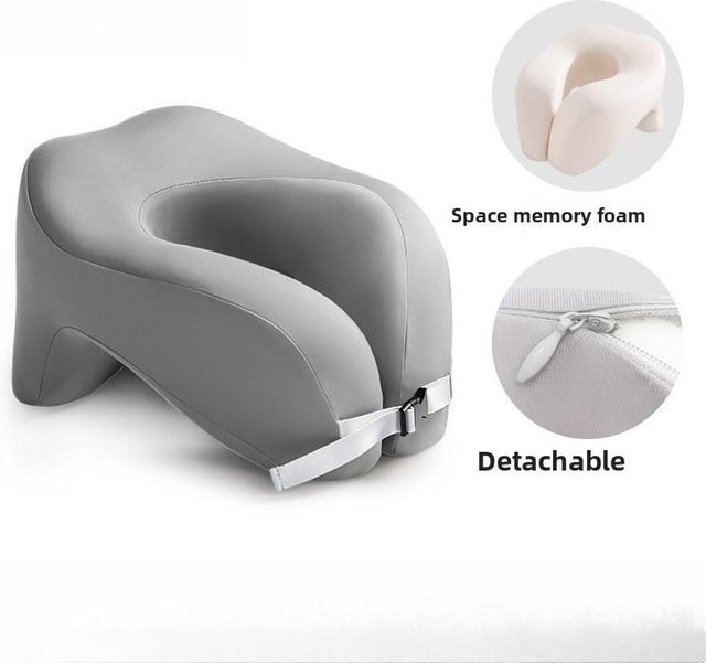 VRZONE U-förmiges Reise-Nackenkissen aus Memory Foam mit Bezug aus Polyester und Baumwolle - Bild 1