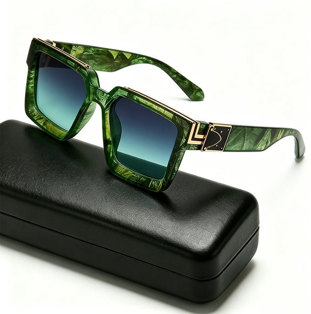 BOLGARENI Sonnenbrille, Quadrat, Vollrand, Kunststoff, Grün, Unisex - Bild 1