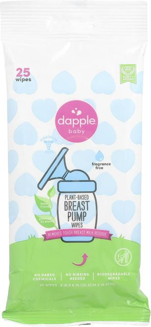 Dapple Baby Pflanzliche Feuchttücher für Milchpumpen, parfümfrei, 25 Blatt, White - Bild 1