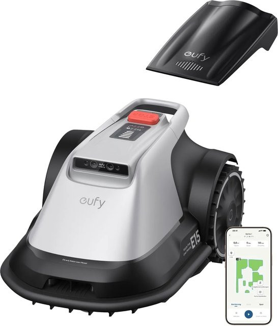 eufy Mähroboter E15 Set für Rasenflächen bis 800 m² inklusive Garage und Solocam Solar 2K S40 - Bild 3