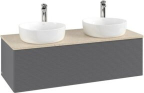V&B Waschtischunterschrank Antao mit Frontstruktur und Beleuchtung, lackiert, B/T/H: 120 x 50 x 50 cm - Bild 1