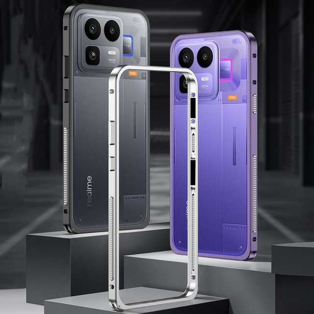 Realme Neo 8 5G Handyhülle aus Aluminiumlegierung mit Metallrand in Silber - Bild 1