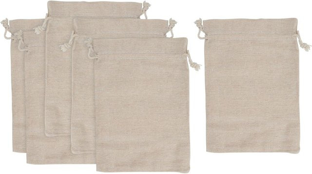 VBS Beutel mit Zugband in Beige, B: 19 cm, H: 13 cm - Bild 1