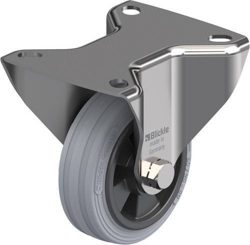 Blickle Bockrolle BX-VPP 80XR-SG mit Schraubbefestigung aus Edelstahl in Schwarz-Grau, Rad-Durchmesser: 80 mm, Tragfähigkeit: 50 kg - Bild 1
