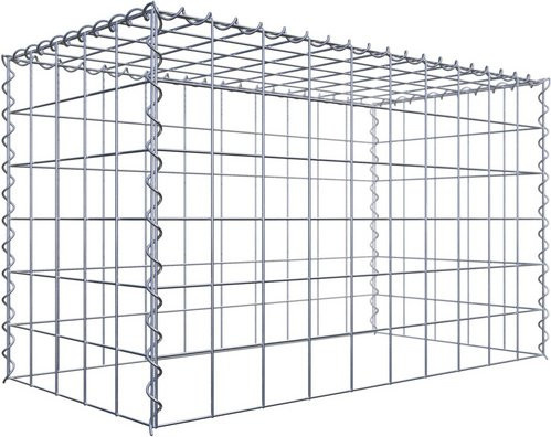 Gabiona Anbaukorb Typ 3 aus Stahl in Silbergrau, B/T/H: 60 x 100 x 50 cm - Bild 1
