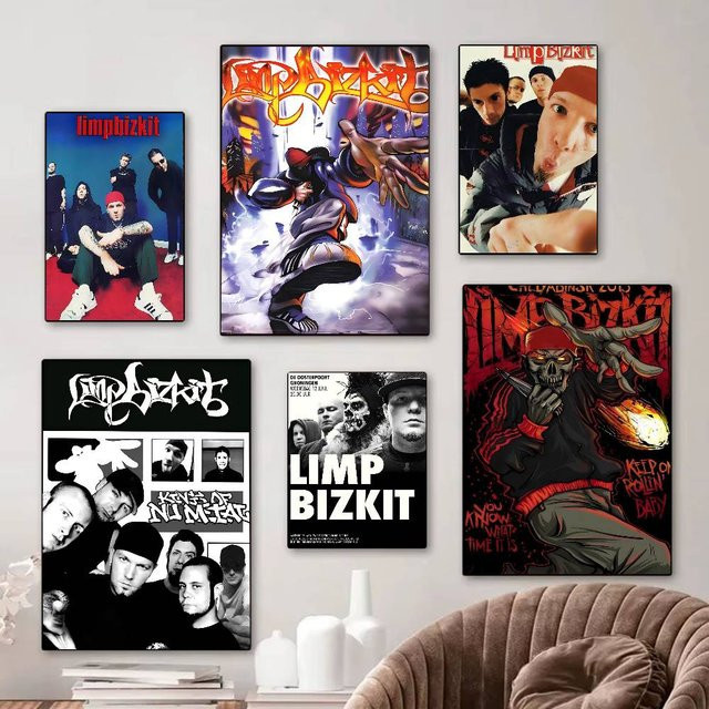 Limp B-Bizkit Film-Poster als Retro-Kraftpapier-Aufkleber für deine ästhetische Wanddekoration in Mehrfarben - Bild 1