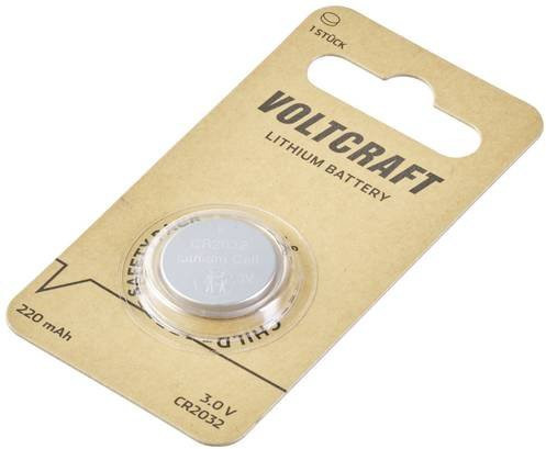 VOLTCRAFT Knopfzelle CR2032 Lithium 3V mit 220 mAh in Silber - Bild 1