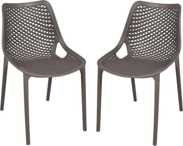 Garden Pleasure Stapelstuhl TEANA aus Kunststoff in Anthrazit, 2er Set - Bild 1