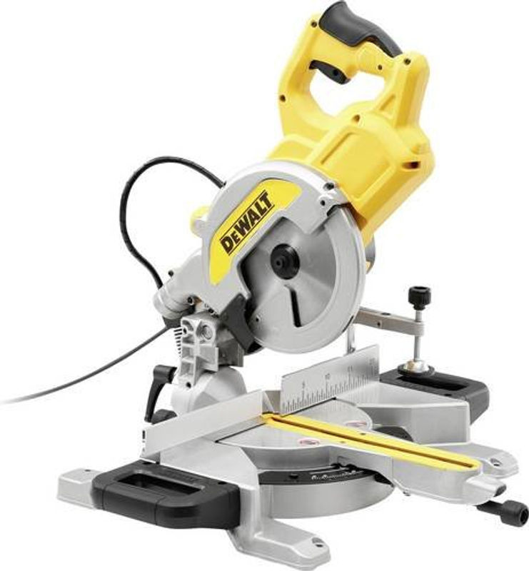DeWalt DWS777-QS Zug-Gehrungssäge mit 1800 W und 216 mm Sägeblatt in Gelb - Bild 4