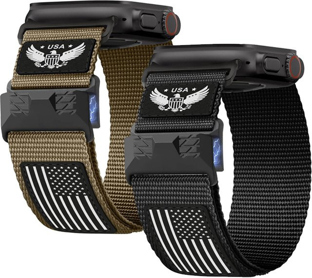 Apple Uhrenarmband, Nylon, Schwarz - Bild 1