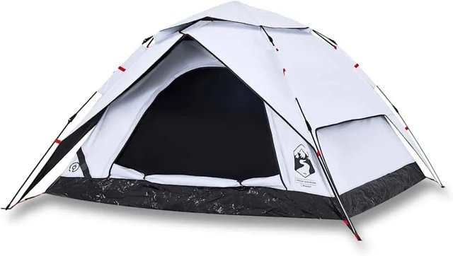 Furnicato Kuppelzelt Campingzelt in Weiß, B/T/H: 230 x 230 x 140 cm, verdunkelnd - Bild 1