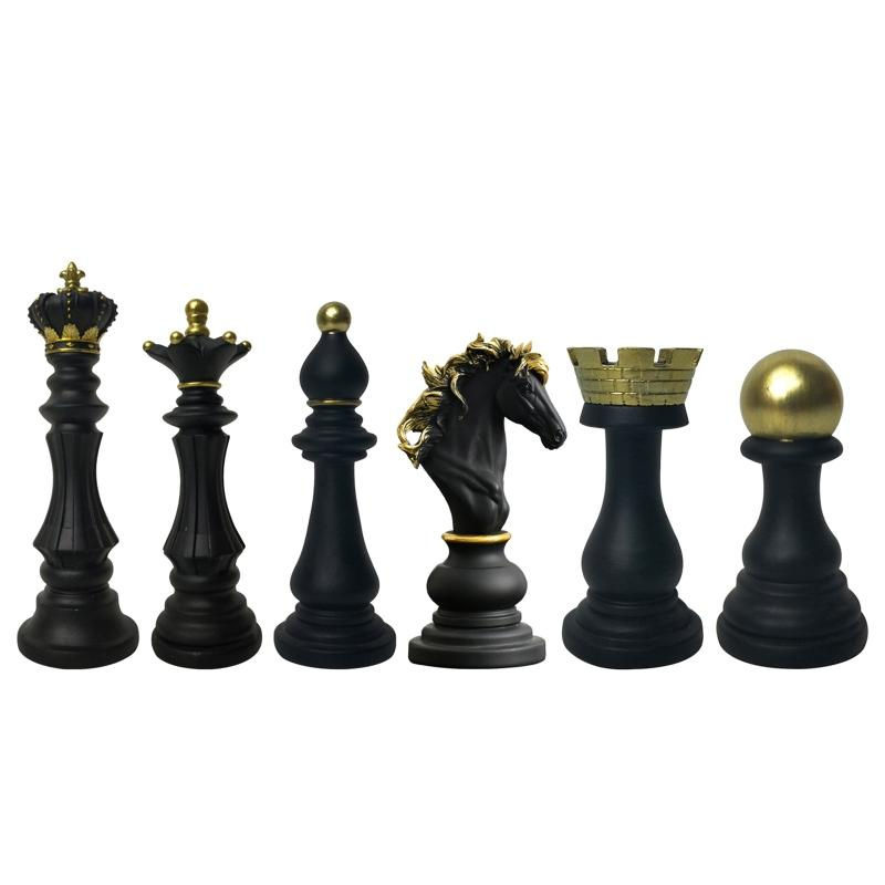 Kidsly Schachfiguren Sammlerfigur aus Kunstharz in Schwarz im Vintage-Design zur Dekoration - Bild 4
