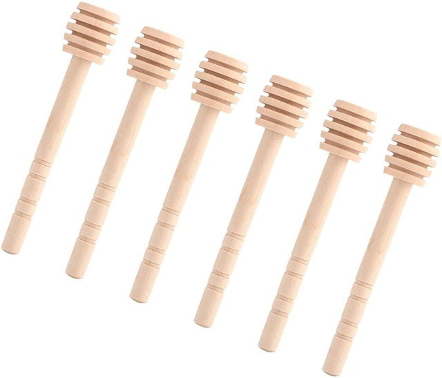 KaiSai Set aus 50 Holz-Mini-Löffeln für Honig und Marmelade, braun, Länge: 10 cm - Bild 1