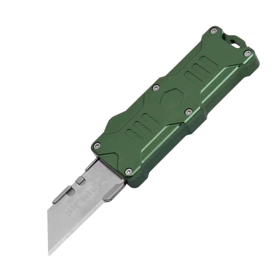 Edieu SK5 Luftfahrt-Aluminium Schneidmesser mit 10 austauschbaren 9mm Snap-off Klingen für Outdoor und Camping in Schwarz oder Grün - Bild 1