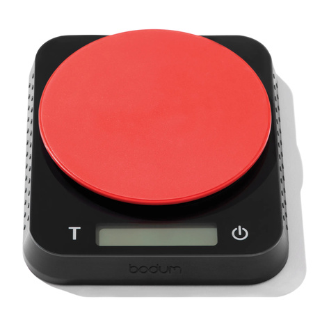 Bodum Bistro Küchenwaage Schwarz-Rot B: 13 cm, T: 15,7 cm