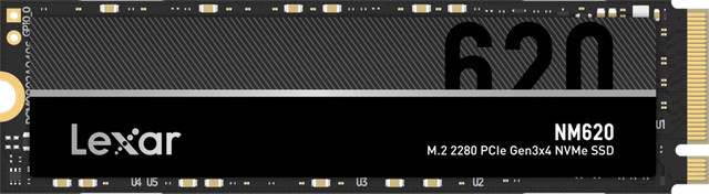 Lexar NM620 M.2 NVMe PCIe Gen 3 SSD 512GB Schwarz - Bild 1