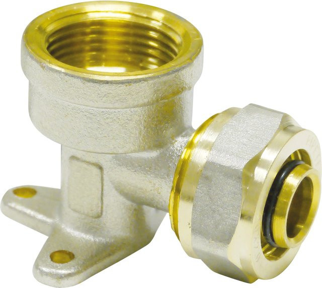 PIPETEC Winkel-Schraubfitting aus Messing mit 16 mm Anschluss und Rp 1/2 Gewinde in Gold - Bild 1