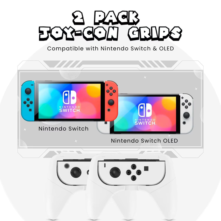2er-Set verschleißfeste Videospiel-Controller Griffe aus ABS in Schwarz kompatibel mit Nintendo Switch Joy-Con - Bild 3