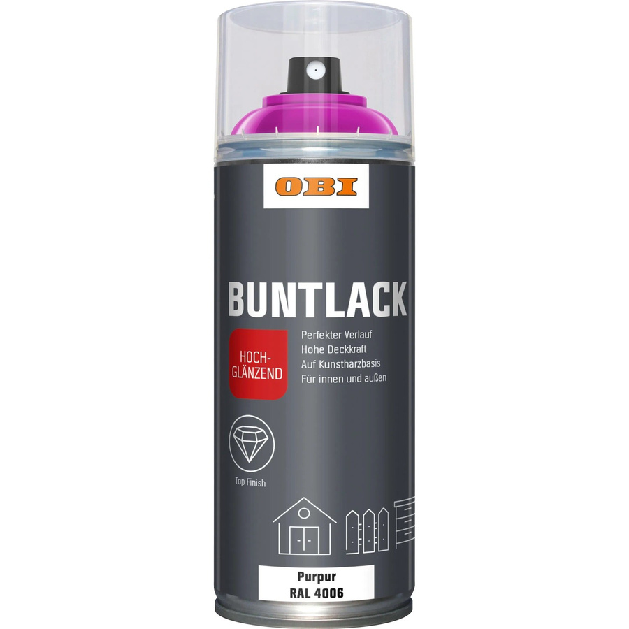 OBI Buntlack Spray RAL 4006 Purpur hochglänzend 400 ml - Bild 2