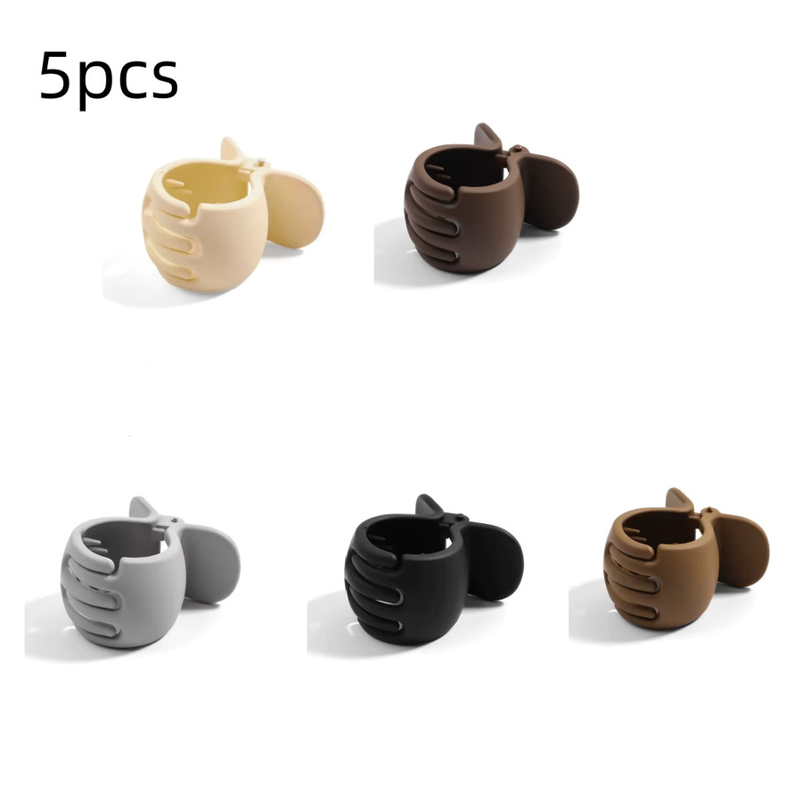 5 Stück Haarspangen, Milchkaffee-Optik, rund, hohl - Bild 2