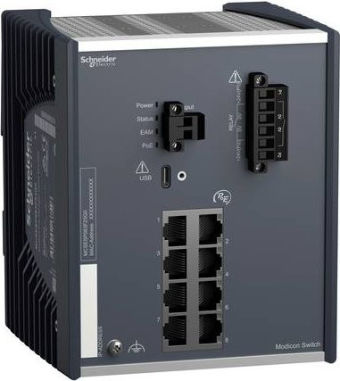 Schneider Electric MCSESP083F23G0 Netzwerk Switch 1 GbE Ethernet/LAN Schwarz - Bild 1
