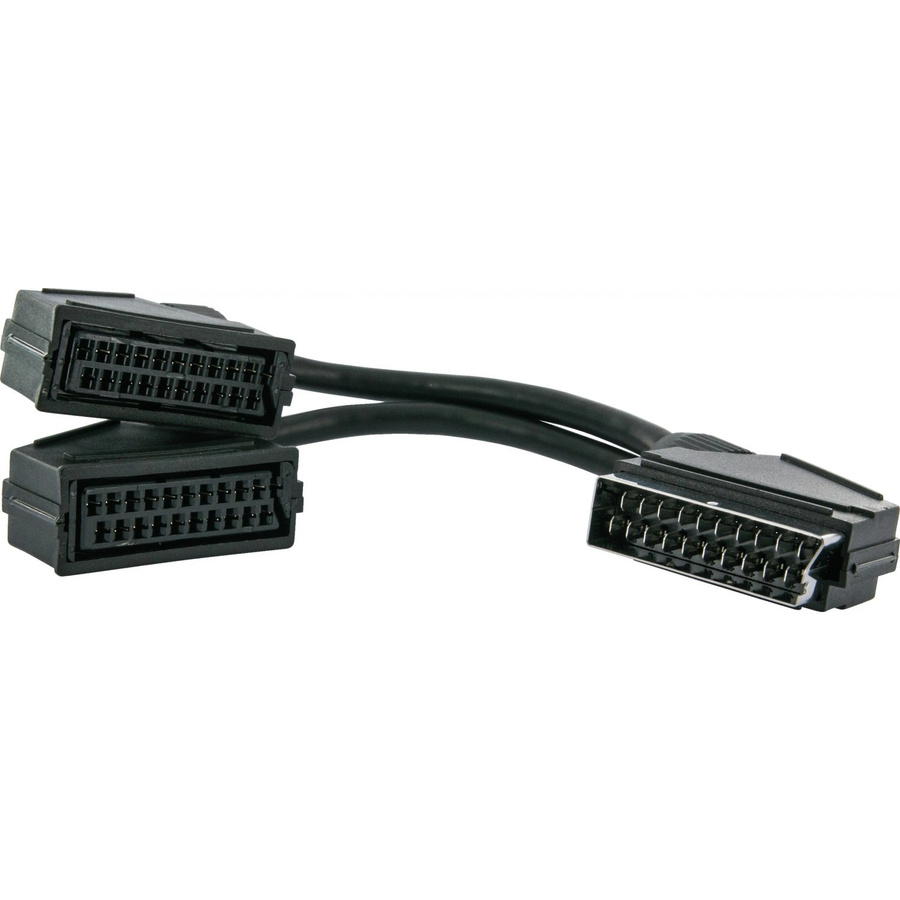 Schwaiger SCART Y-Verteiler 21-polig in Schwarz, Länge: 20 cm - Bild 2