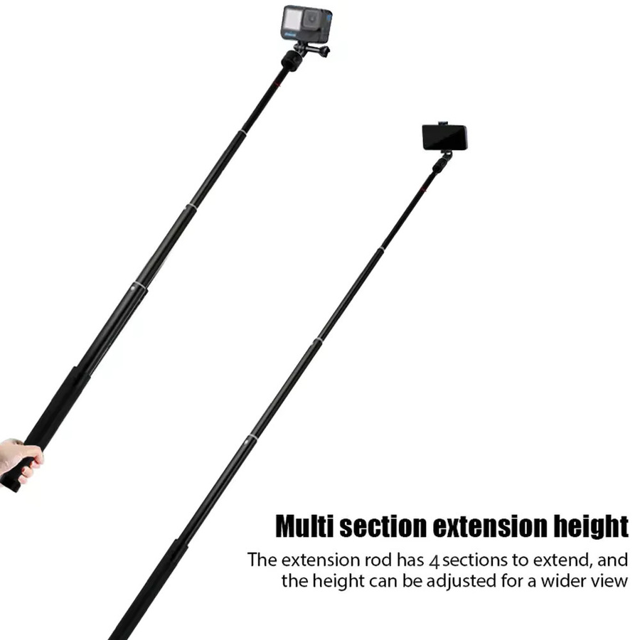 Teleskop Selfie Stick Handheld Verlängerungsstange für 3-Achsen-Gimbal Stabilisator Vlogging Kit in Schwarz, 73 cm - Bild 2