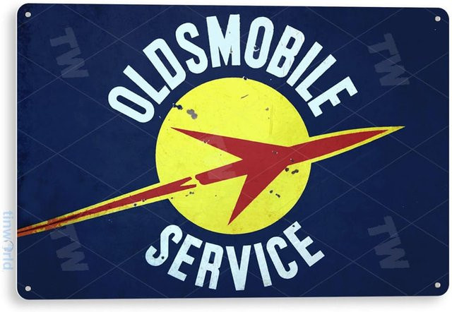 Tinworld Blechschild Oldsmobile Service Metalldekoration im Vintage-Stil, Mehrfarbig, B/H: 30 x 20 cm - Bild 1
