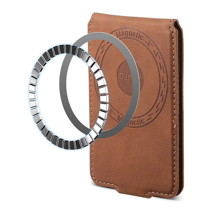 LICOERS Vintage Leder MagSafe Magnetkartenhalter für iPhone 12 bis 17, Kartenetui und Ständer in Schwarz oder Braun - Bild 3