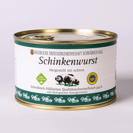 Bäuerliche Erzeugergemeinschaft Schwäbisch Hall Schinkenwurst Echt Hällische 400 g - Bild 1