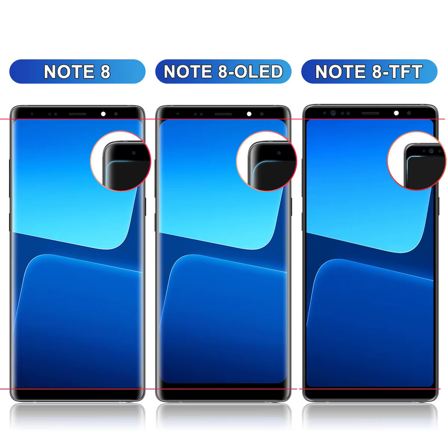 Samsung Galaxy Note 8 N950 LCD Display mit Touchscreen Digitizer Montage und Rahmen in Schwarz oder Blau, 6,3 Zoll TFT Display - Bild 2