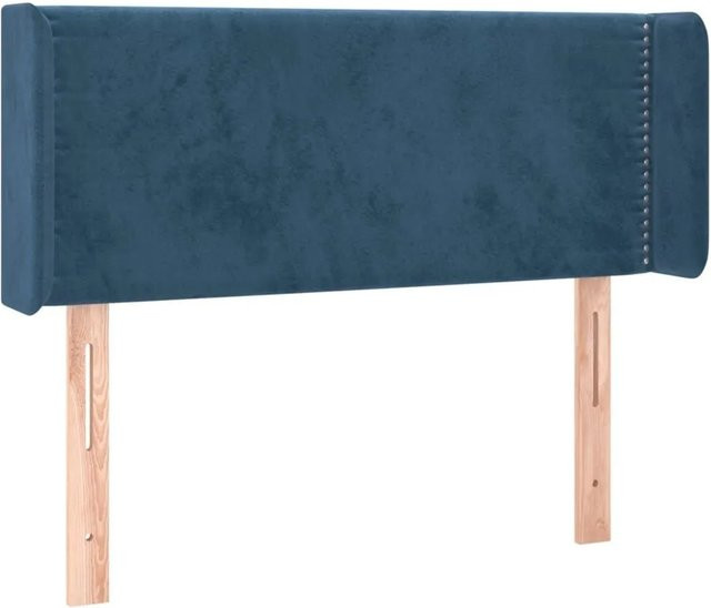 vidaXL Kopfteil mit Ohren in Dunkelblau aus Samt, B/T/H: 103 x 16 x 78/88 cm - Bild 1