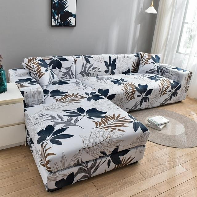 S-EMIGA Elastischer Stretch-Sofabezug für Ecksofas mit floralem Muster, Multicolour, Breite: 145-185 cm - Bild 1