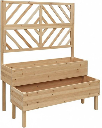 Relaxdays Hochbeet aus Tannenholz in Braun, 2er Set, B/T/H: 135 x 109 x 62 cm