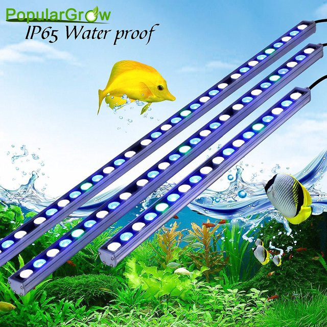 Populargrow RGB LED-Aquarium-Streifenleuchte mit SMD-Technik aus Aluminium für Korallenriff-Aquarien (54W) - Bild 1