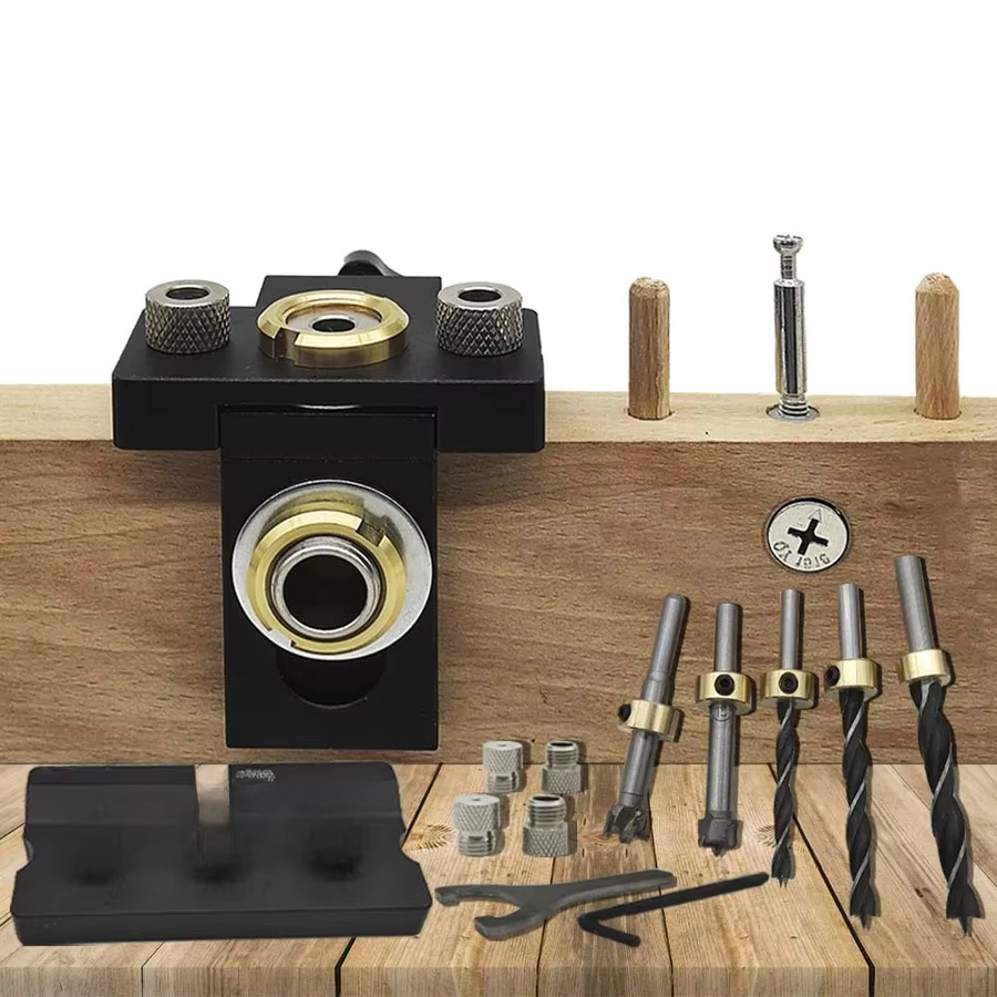 GDART Einstellbares Holz Dübel Jig Set mit 8 mm und 10 mm Bohrern in Schwarz - Bild 5