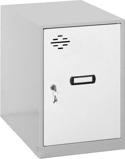 PROREGAL Schließfachwürfel AMEGO Spind Schließfach Garderobe in Weiß-Grau, H x B x T: 57,5 x 40 x 50 cm - Bild 1